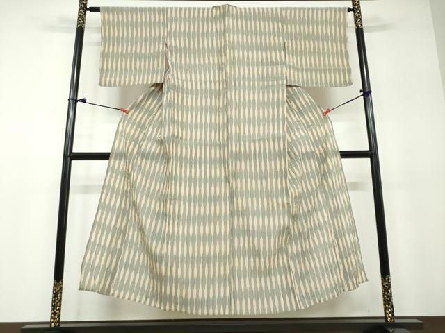 平和屋着物＊夏物 小紋 絽 変わり縞 洗える着物 DAAU2243ud