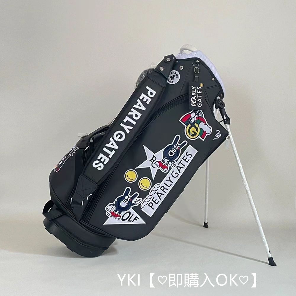 新品】パーリーゲイツ ロゴ入り キャディバッグ 黒 - メルカリ