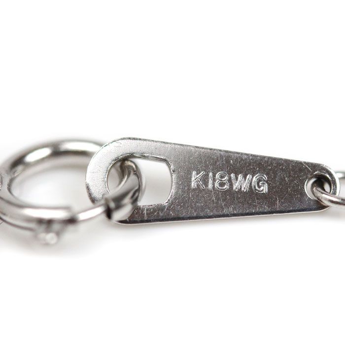 K18WG ホワイトゴールド ネックレス 8.4g ～50cm フリーチェーン