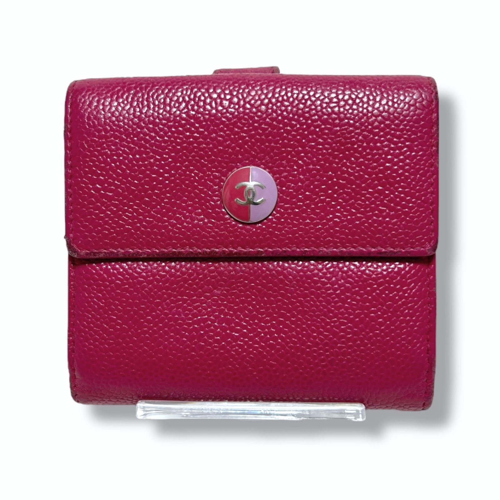 【正規品美品】CHANEL レッド 二つ折り財布 中古・古着通販】CHANEL (シャネル) 2つ折り財布 レッド