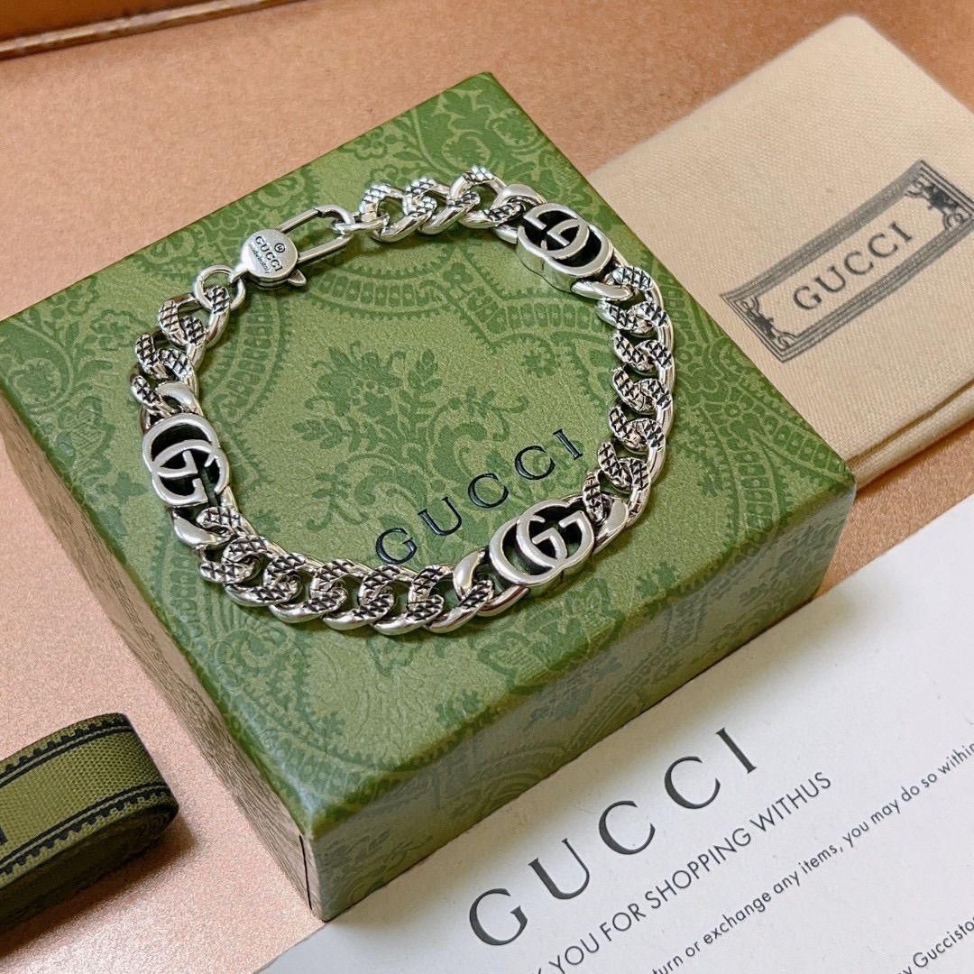 グッチ 【美品未使用】GUCCI インターロッキングG チェーン ブレスレット