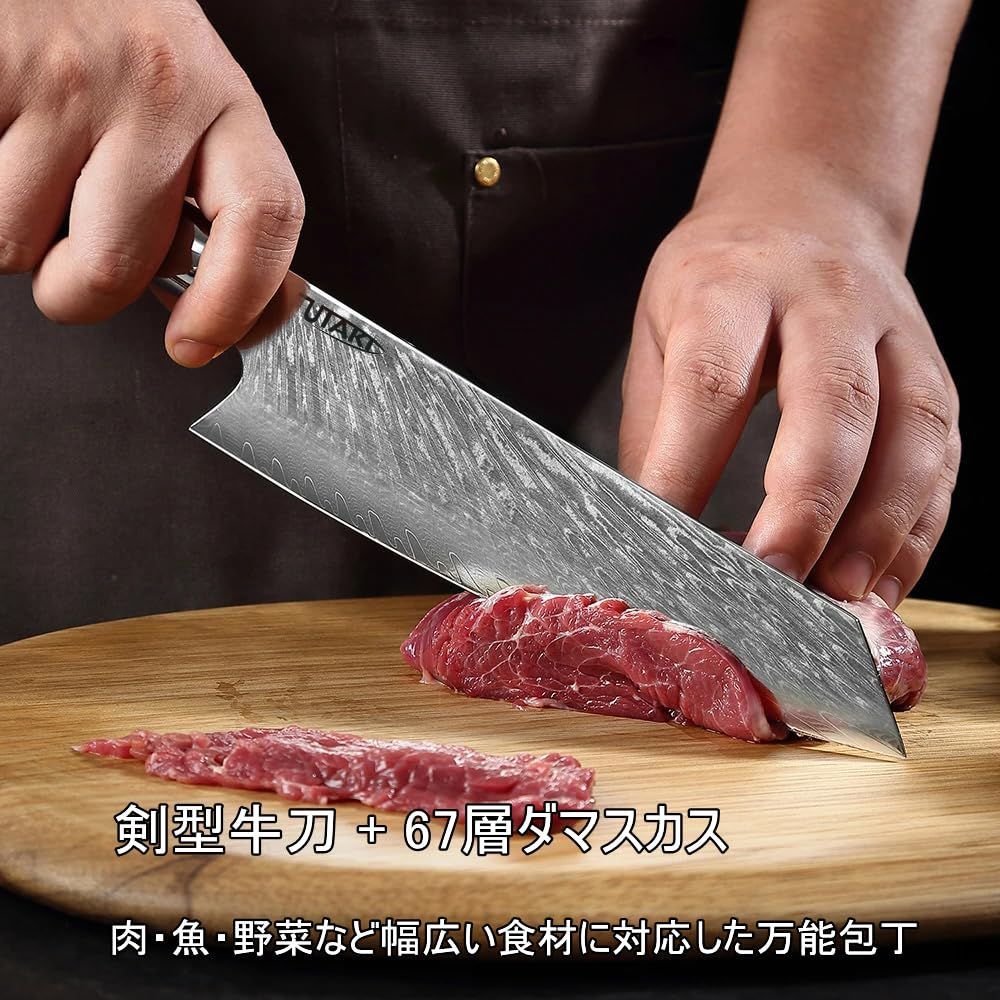剣型牛刀包丁 67層ダマスカス