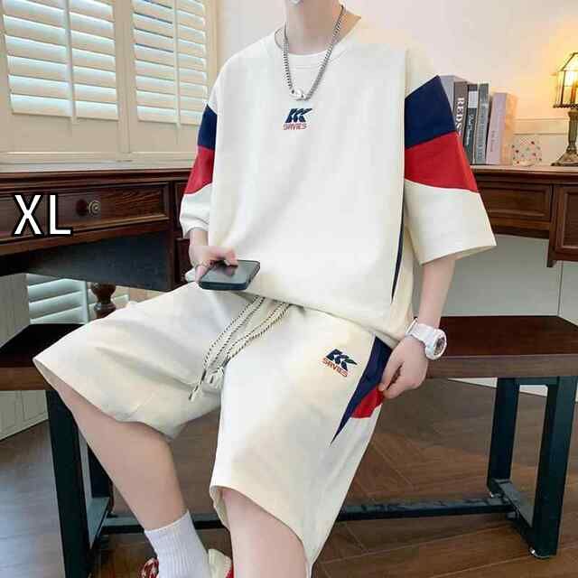 [XL]春 コーデ メンズ 用 服 シンプル ファッション オシャレ 大人 かっこいい 紳士服 スポーツ カジュアル 半袖 快適 パンツ シャツ 夏  カジュアル 通勤スタイル 重ね着コーデ ゆったりシルエット 快適フィット 動きやすい デイリー