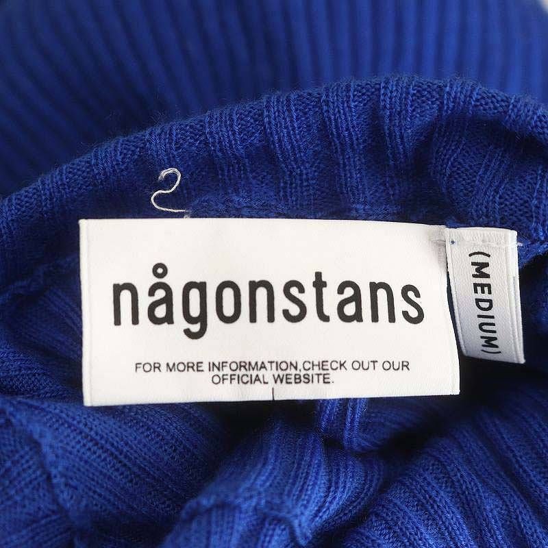 ナゴンスタンス nagonstans 22AW リブハイネックニット カットソー ウール M 青 /MI ■OS レディース ナゴンスタンス nagonstans 22AW リブハイネックニット