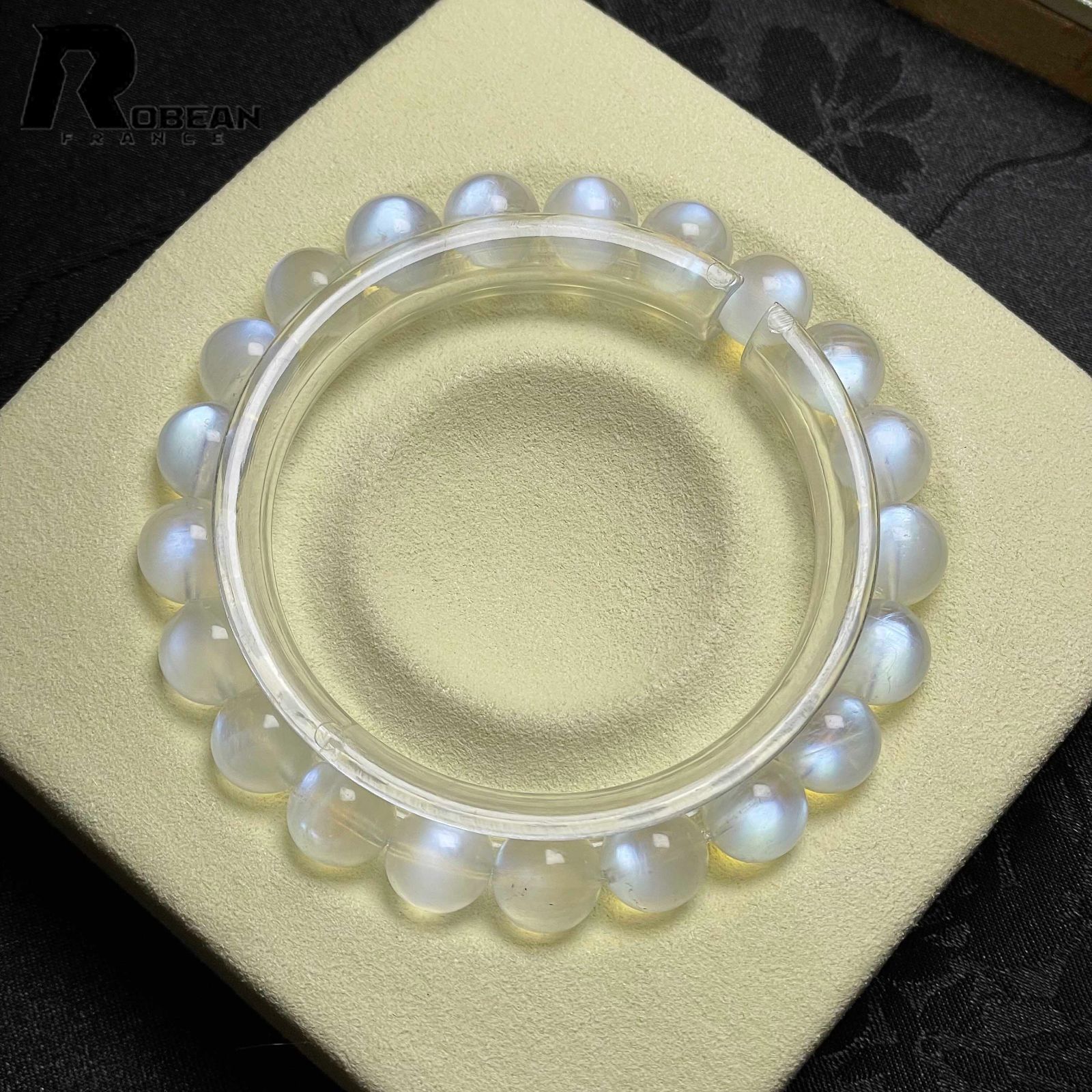 高級 EU製 定価12万円ROBEAN・レインボームーンストーンパワーストーン アクセサリー 天然石 開運 綺麗 お守り ギフト プレゼント9.4-9.8mm M1226860
