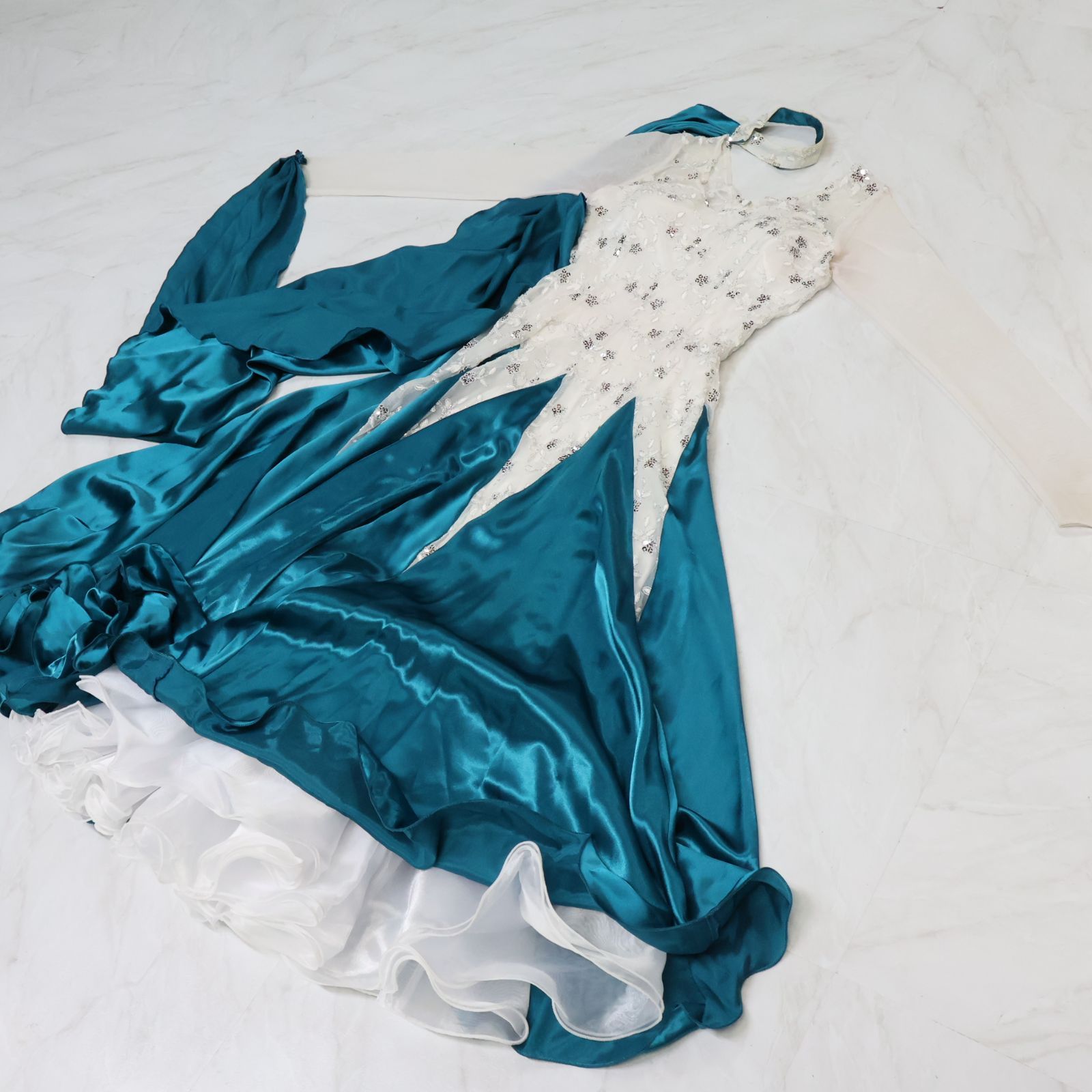 社交ダンス衣装】ブルー prima boutique プリマブティック