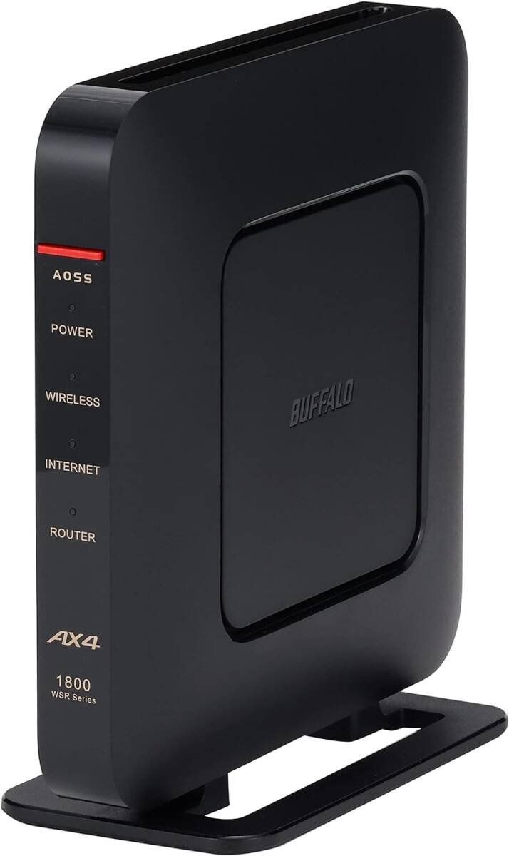 [RR606224492520] バッファロー ルーター 無線LAN Wi-Fi 6 11ax / 11ac AX1800 573+1201Mbps LANケーブル同梱 WSR-1800AX4S/NBK