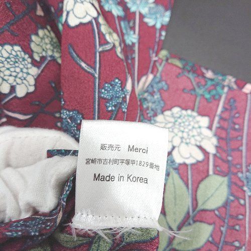 ⊂ eimy istoire エイミー イストワール 花柄 長袖 膝下丈 マキシ丈ワンピース サイズ表記なし レッド系 レディース E 1504240017303