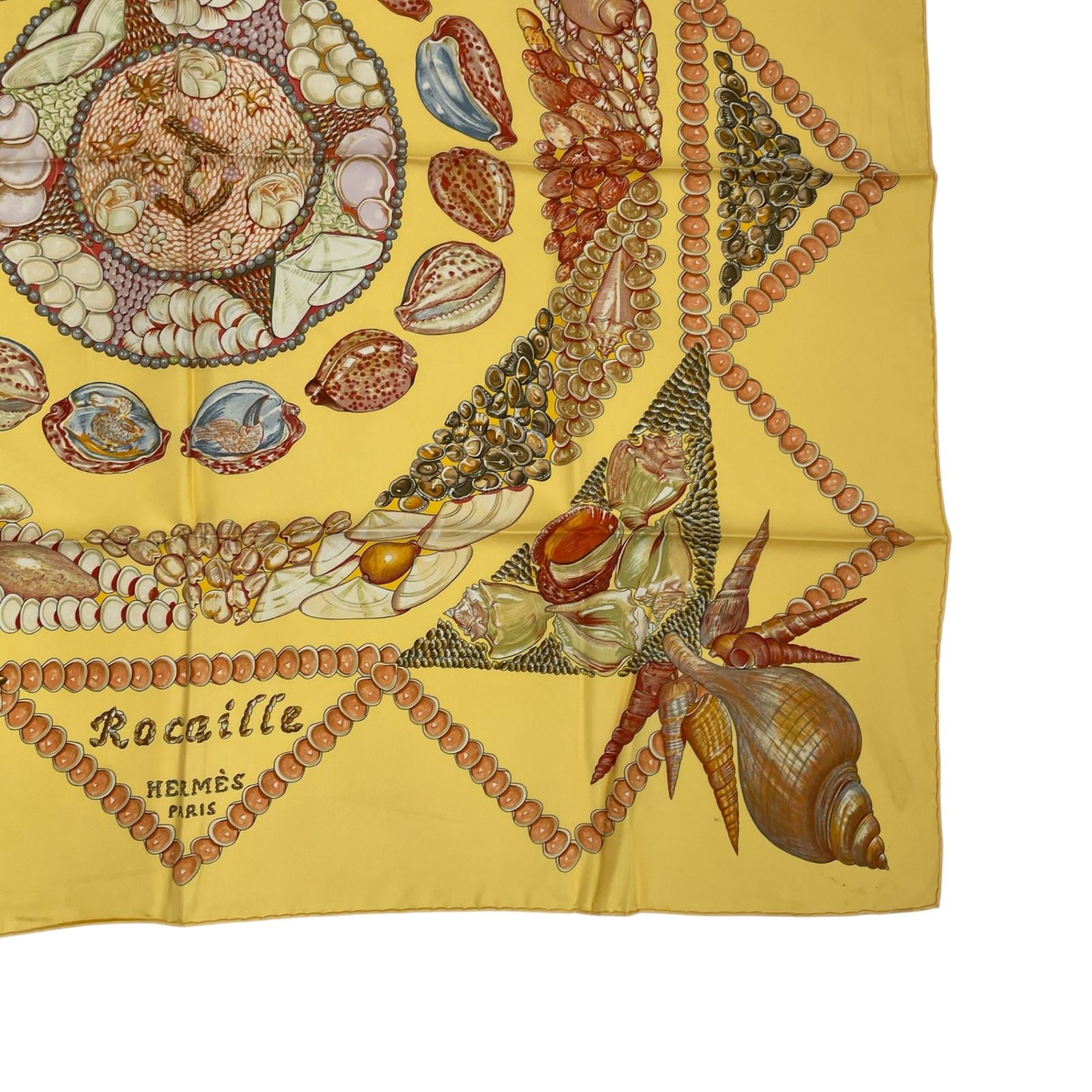 新品同様 HERMES エルメス カレ90 シルク スカーフ Rocaille