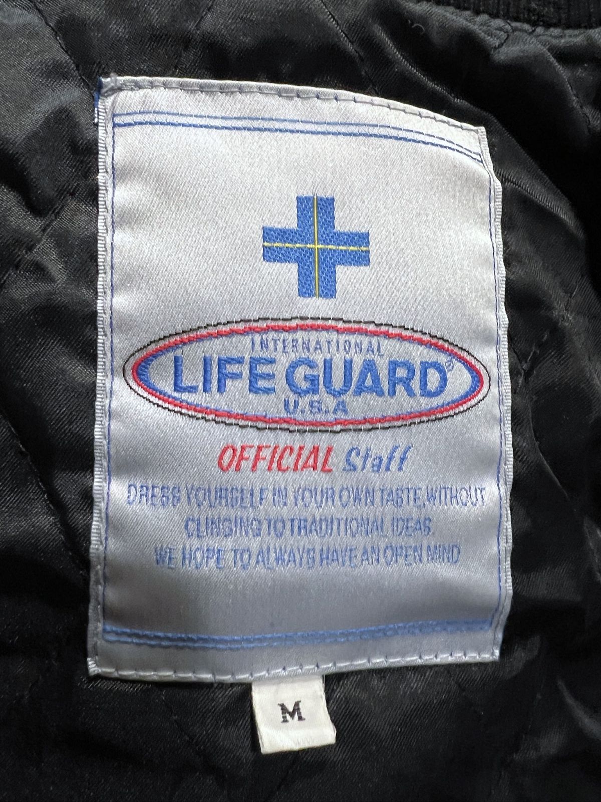 LIFE GUARD 袖革 スタジアムジャンパー M メンズ ライフガード
