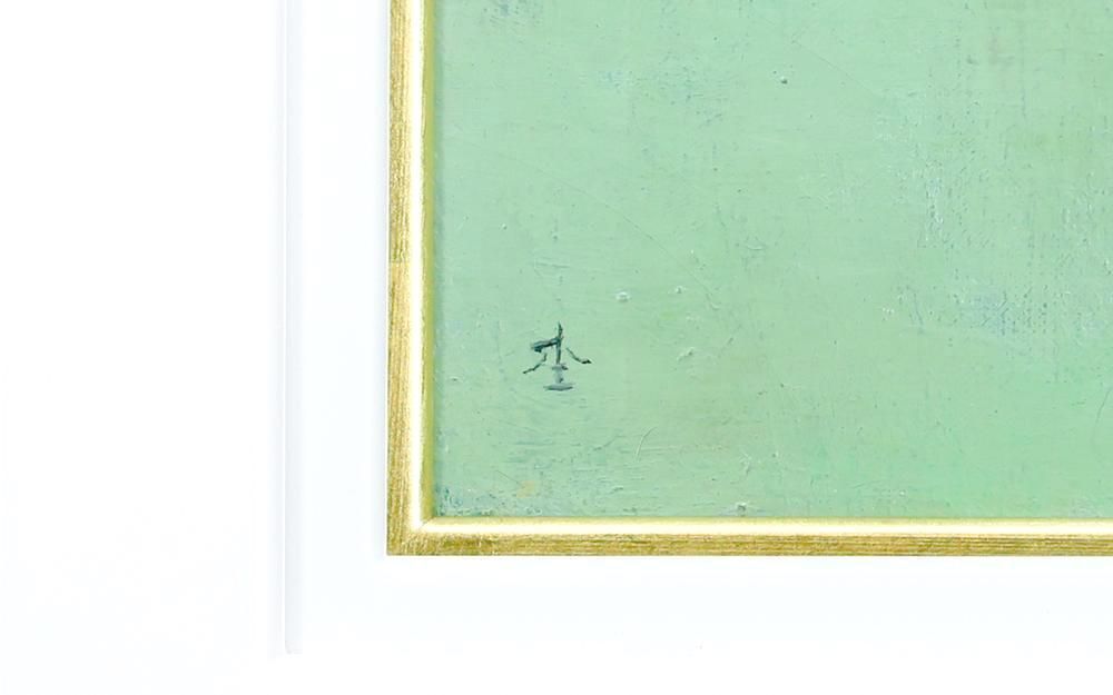 杢田たけを 色紙 クラウンと女性の墨画 絵画