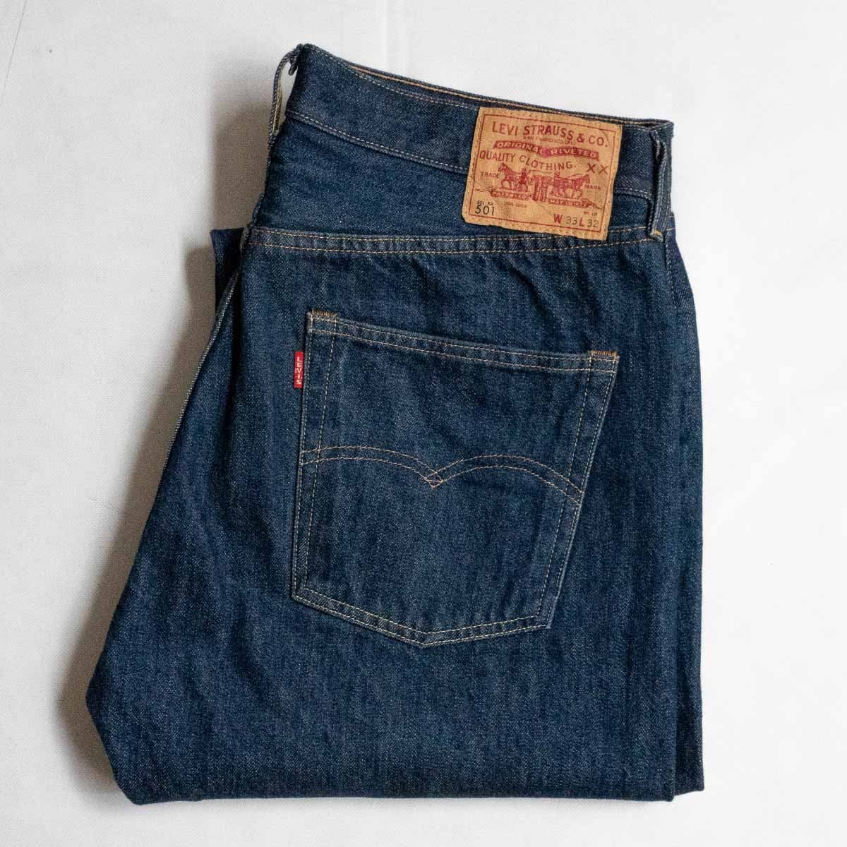 【雰囲気抜群/濃紺」】 LEVI'S VINTAGE CLOTHING【66501 501XX 501 デニムパンツ 】33×32 リーバイス ダブルネーム LVC wl 25020200