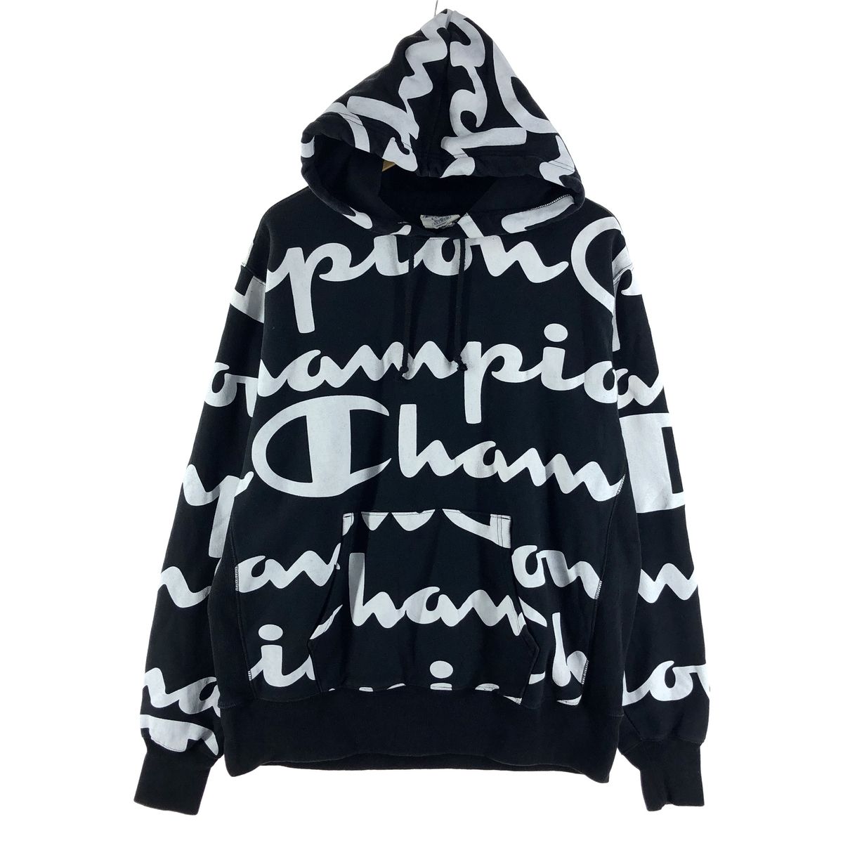 古着 チャンピオン Champion リバースウィーブ 復刻 単色タグ 総柄 