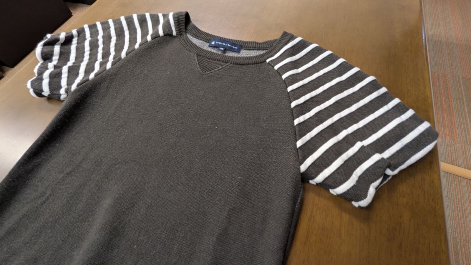 【新品タグ付き】BORDERS at BALCONY　パフスリーブ　半袖ニット BORDERS at BALCONY 半袖ニット ボーダーズアットバルコニー 新品タグ