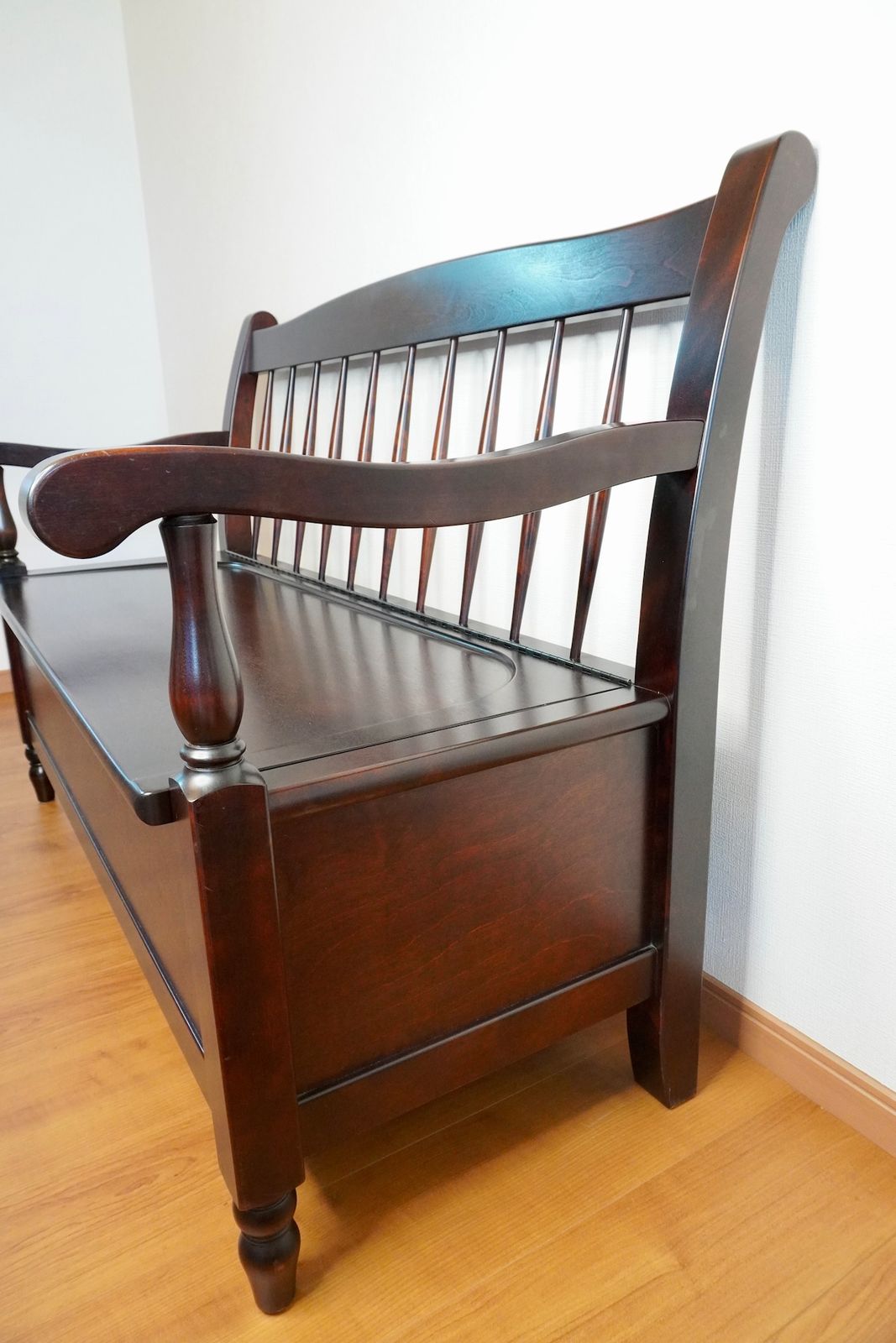 北海道民芸家具 収納付きベンチ(イス、収納箱)