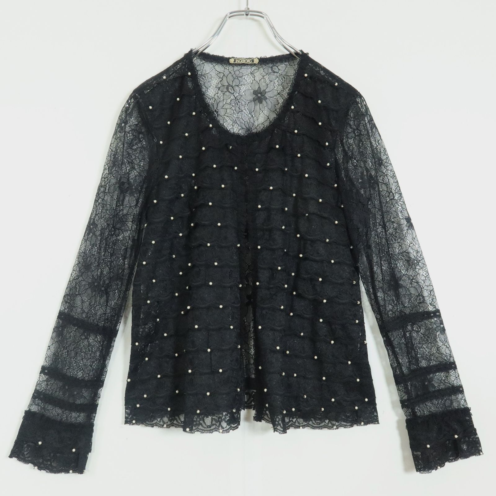 美品】インゲボルグ 墨黒 ピコフリル使い ジャケット/2020年