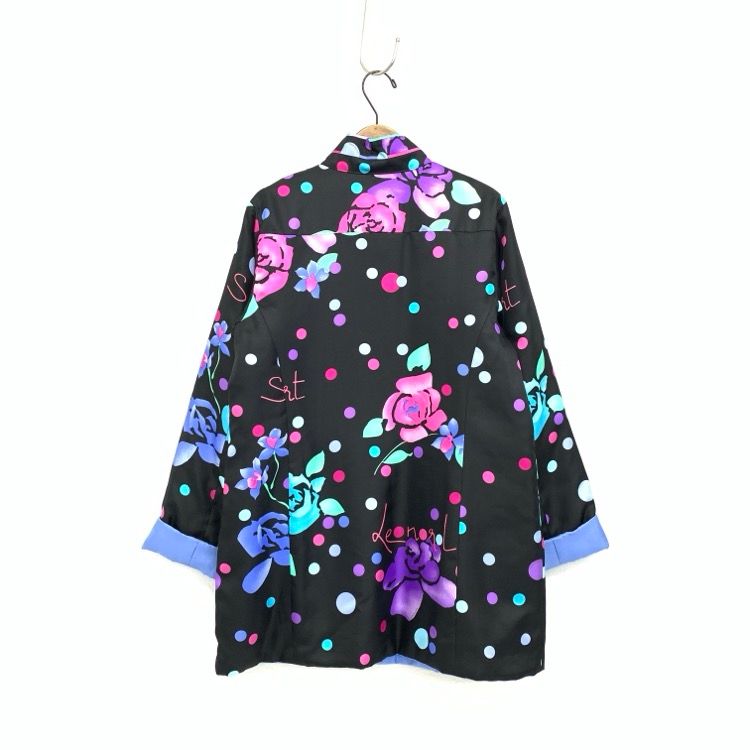美品 LEONARD レオナールスポーツ　中綿 リバーシブルコート　花柄　42 美品 LEONARD レオナールスポーツ 中綿 リバーシブルコート 花柄
