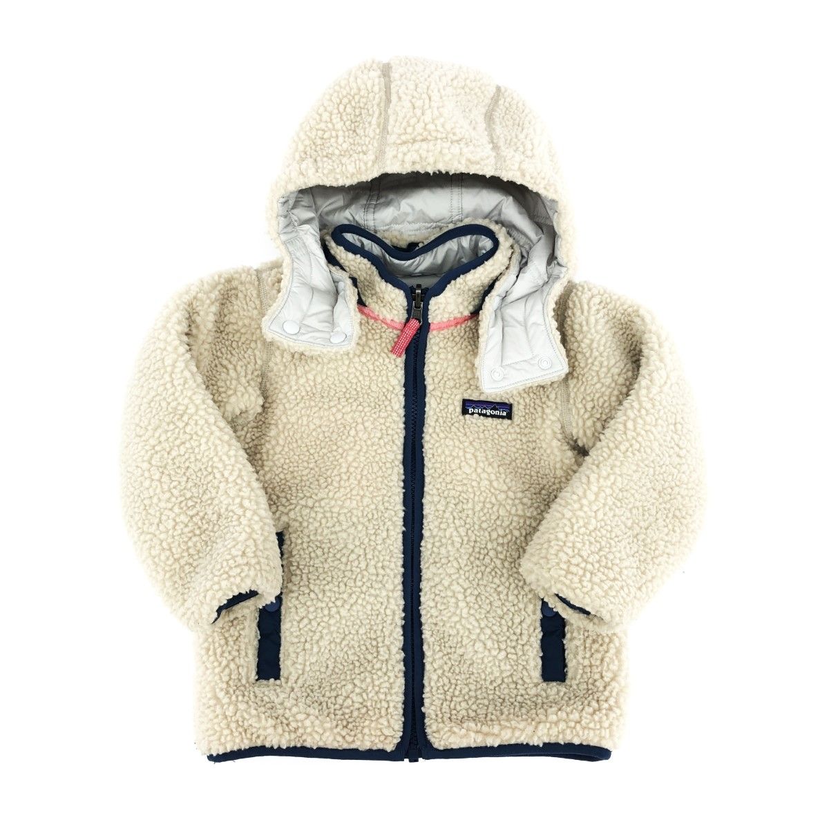 patagonia パタゴニア  リバーシブルトリブルズフーディジャケット 4T  ピンク/ベージュ  キッズ ボア・中綿　240001085764