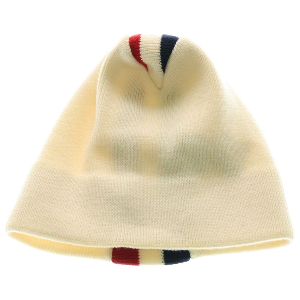 新品未使用 MONCLER モンクレール ニット帽 ロゴワッペン エコファー MONCLER 極美品▽MONCLER モンクレール 2023年製 コットン100