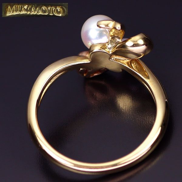 ミキモト　K18YG アコヤ真珠　約8.3mm ダイヤモンド　リング 楽天市場】MIKIMOTO ミキモト K18YG 18金イエローゴールド