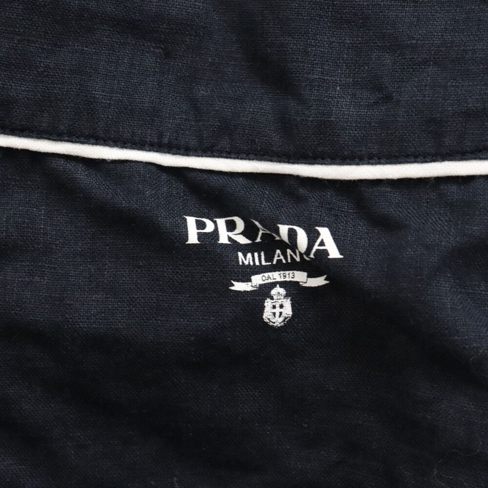 PRADA (プラダ) 22AW Linen shirt リネンパイピングパジャマ長袖シャツ 