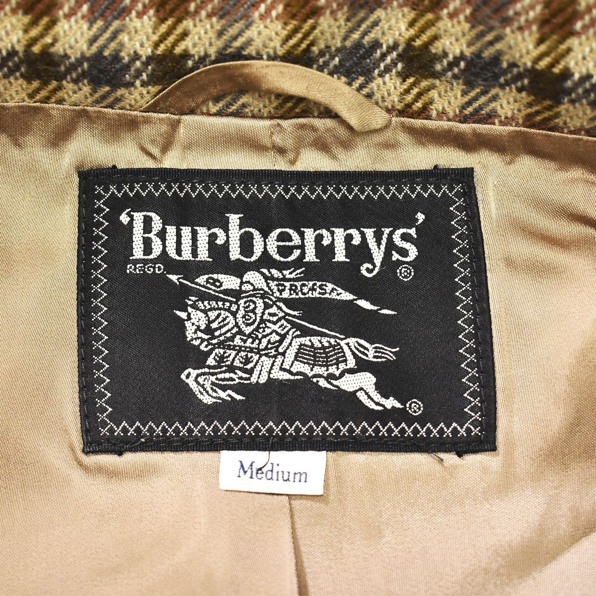 希少 90s バーバリー Burberry チェック柄 ガウンコート M
