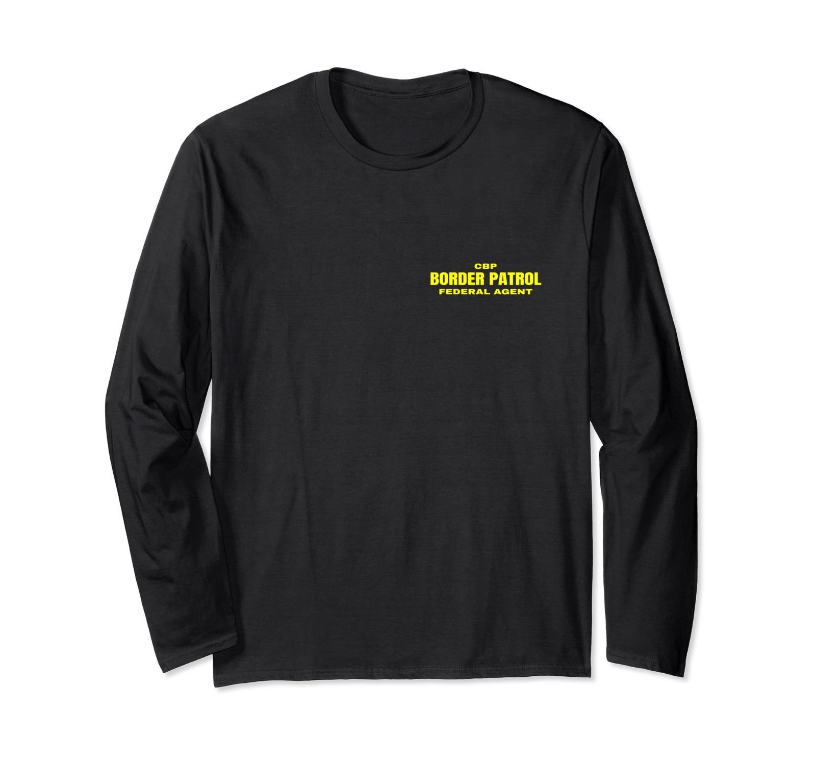 フロントとバックプリント CBP ボーダーパトロール 連邦捜査官ユニフォーム 長袖Tシャツ