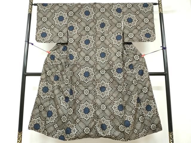 平和屋着物▽上質な色無地 単衣 舞花地紋 紅梅色 正絹 逸品