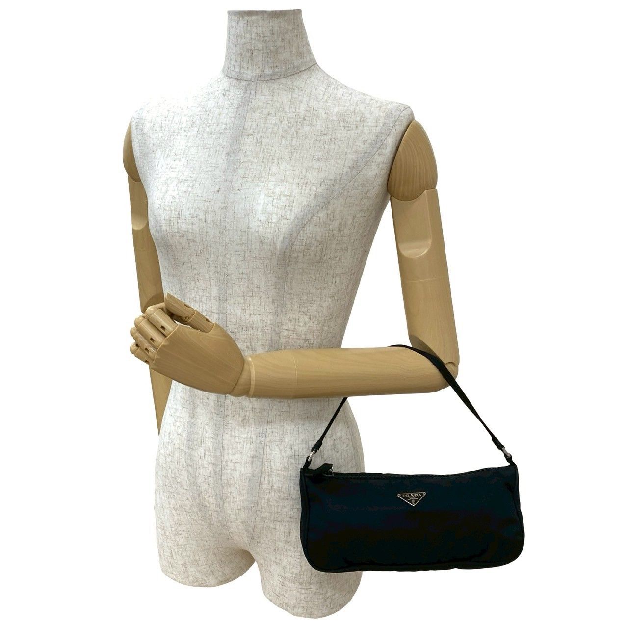 極 美品 希少品 PRADA プラダ 三角ロゴ シルバー プレート 金具