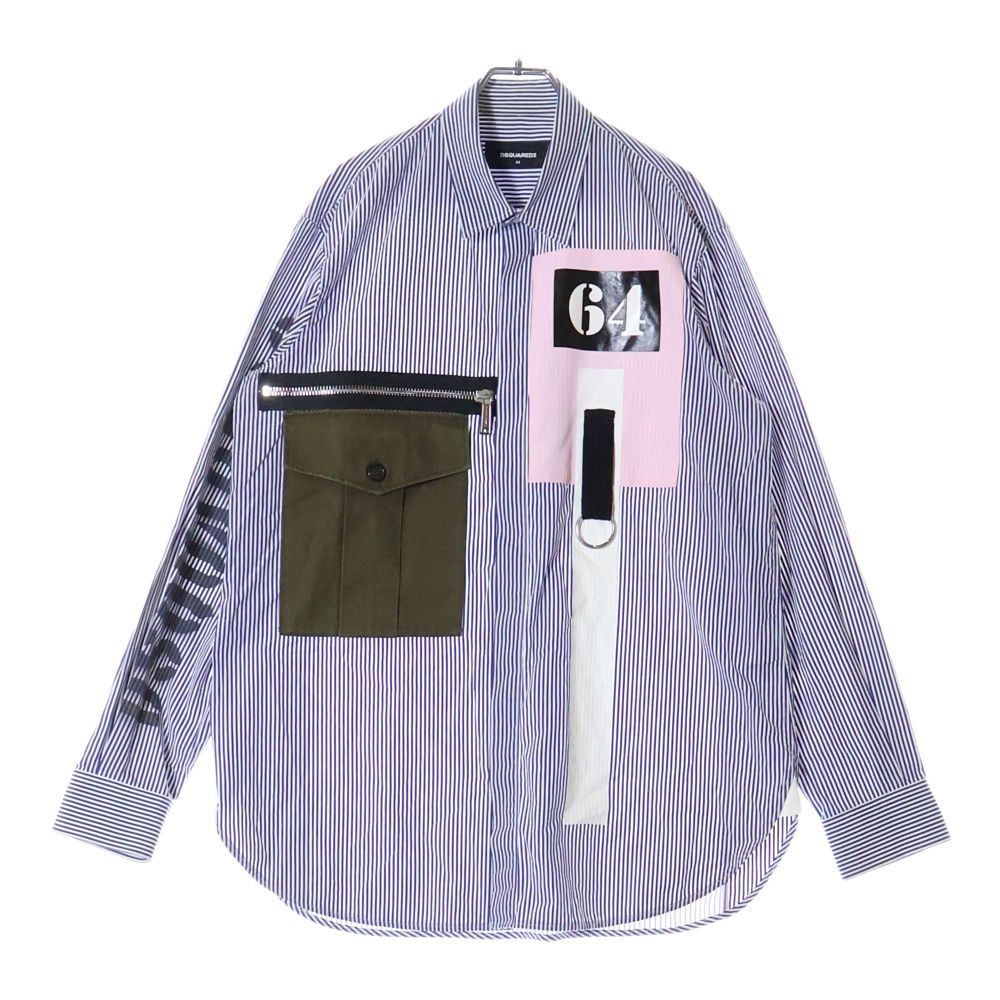 ディースクエアード DSQUARED2 コットン ストライプ ジャケット 40 ディースクエアード DSQUARED2 コットン ストライプ ジャケット 40