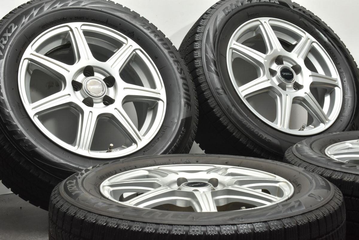 【程度良好品】トップラン 15in 6J +45 PCD100 ブリヂストン ブリザック VRX2 195/65R15 プリウス カローラスポーツ インプレッサ 交換用