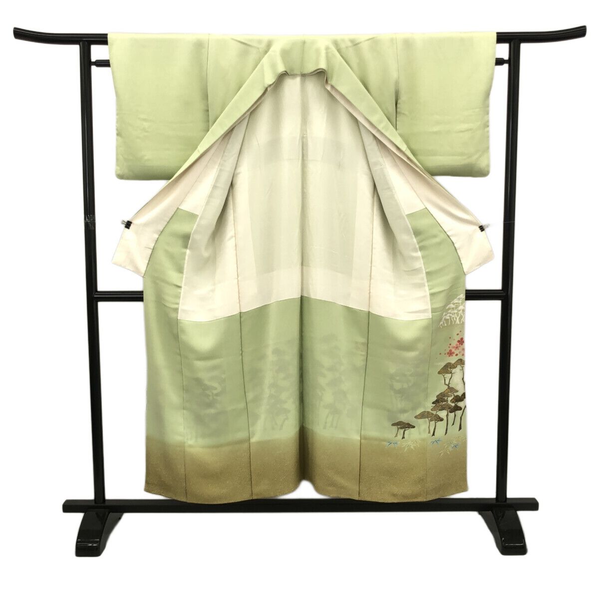 色留袖/美品/作家物/落款/グリーン/仕立上がり/適応身長145～152