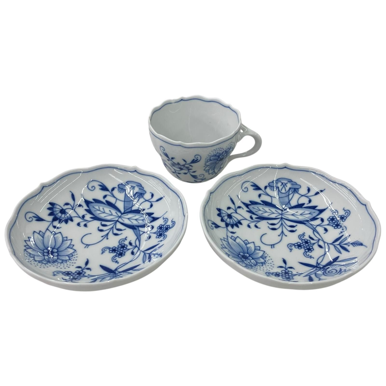 186005 現状品 Meissen マイセン ブルーオニオン カップ＆ソーサー 訳あり