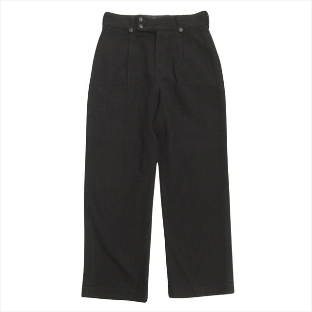 ポータークラシック Porter Classic メルトン パンツ MELTON PANTS スラックス ウール ワイド ボタンフライ S 黒 ...