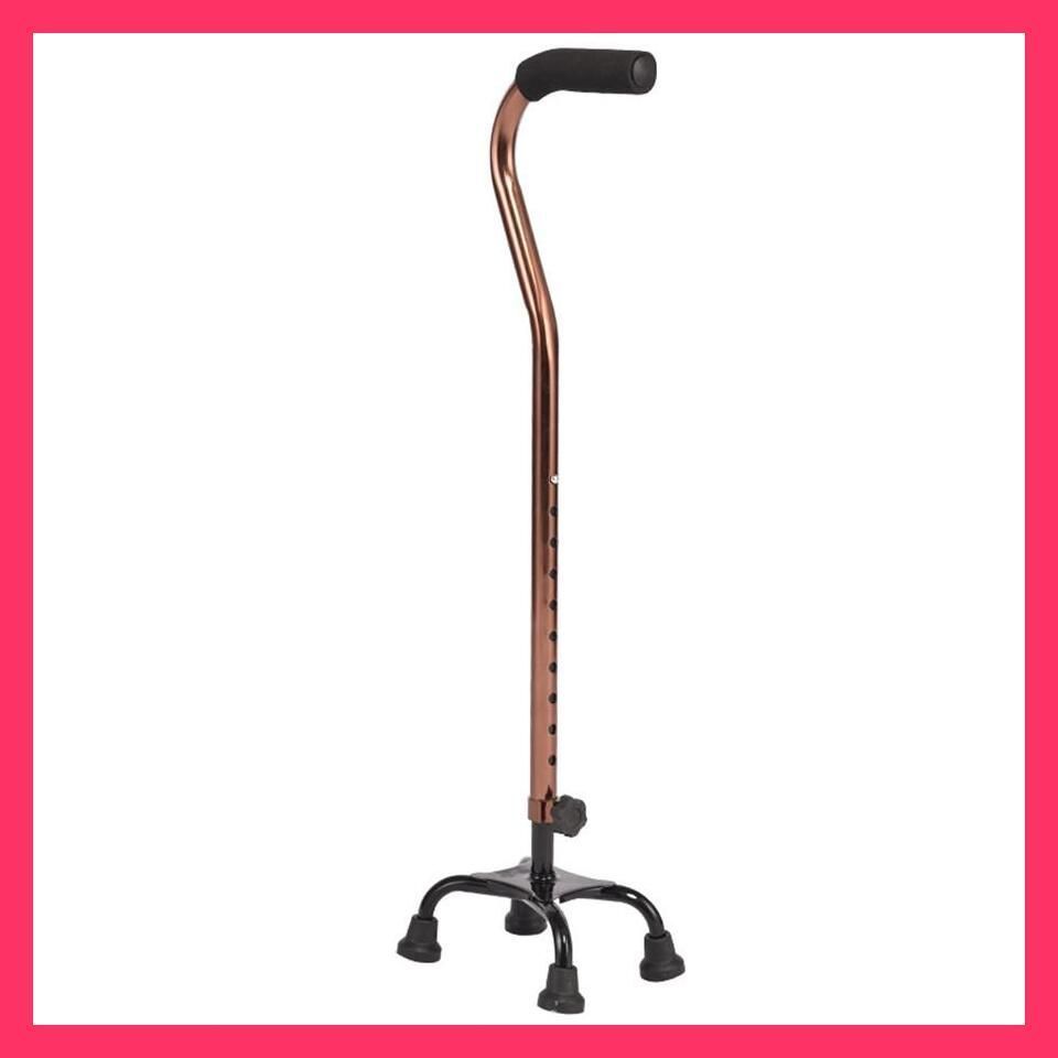 杖 4点杖 介護 ステッキ 高さ調節可 10段階伸縮 替えゴム4個付 アルミ 自立 四点杖 伸縮式 軽量 女性用 男性用 高齢者 ギフトxz