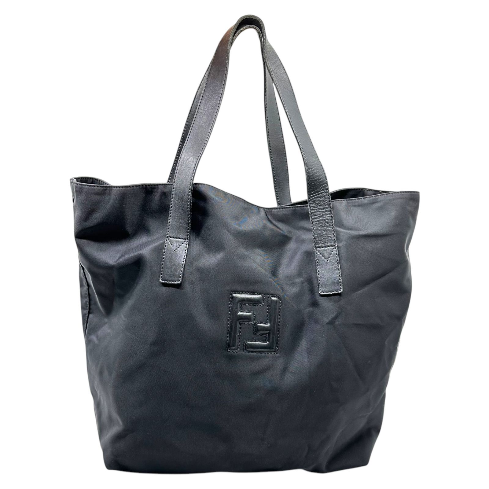 FENDI(フェンディ) Logo nylon leather tote bag ロゴ ナイロン レザー 
