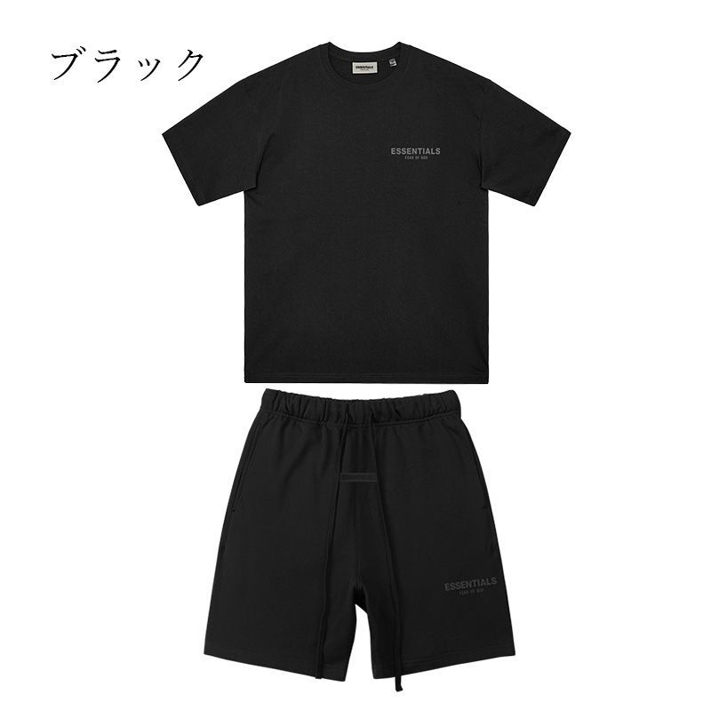 在庫処分 FOG Essentials エッセンシャルズ Tシャツ ショートパンツ セットアップ 2点セット リフレクターロゴ 半袖 メンズ ユニセックス 半ズボン ボトムス メンズ スウェット カジュアル オーバーサイズ 男女兼用 レディース