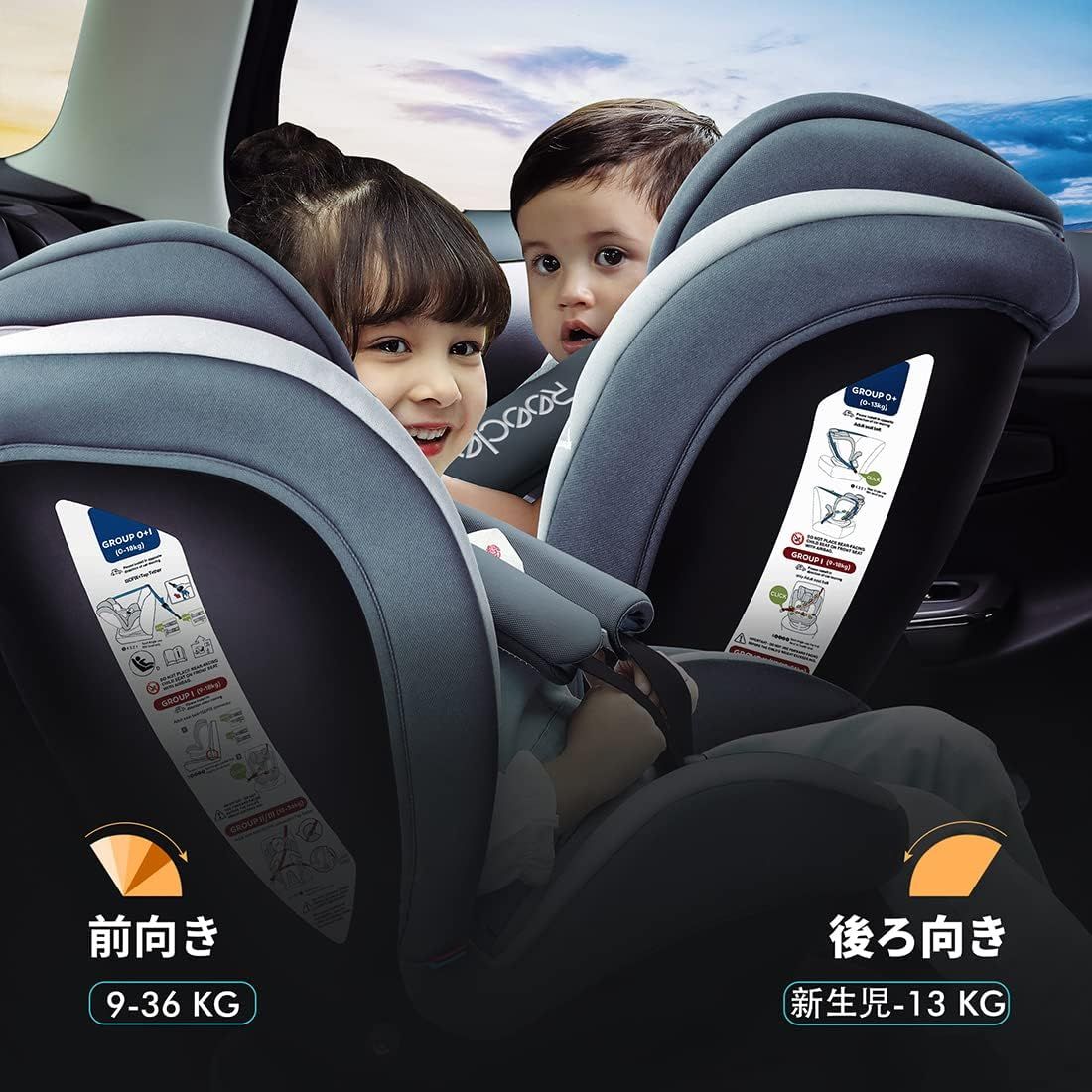 Reecle チャイルドシート 360 回転式 新生児~12歳頃 (0~36kg