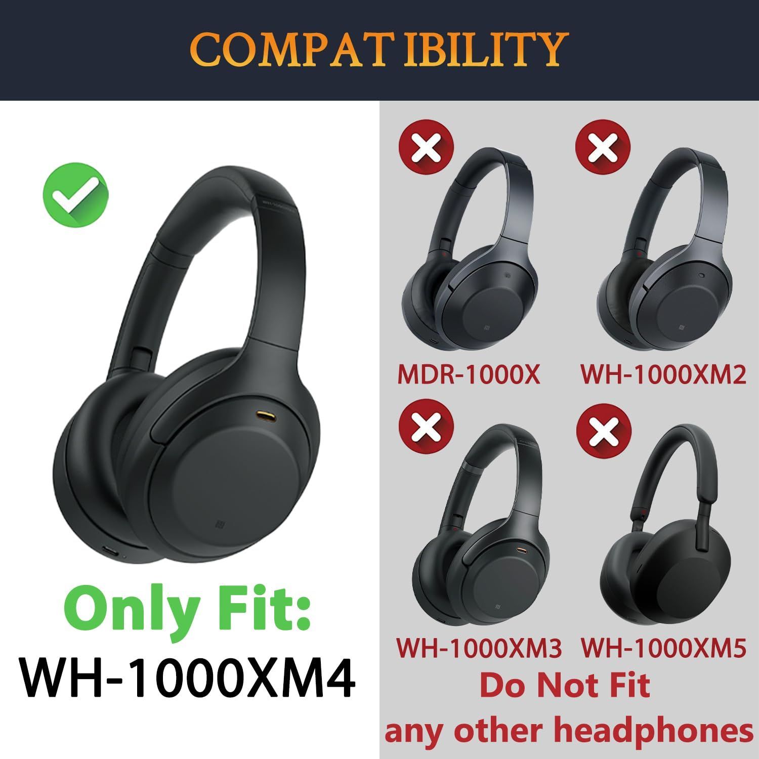 SOULWIT イヤーパッド イヤークッション 交換パッド、Sony WH