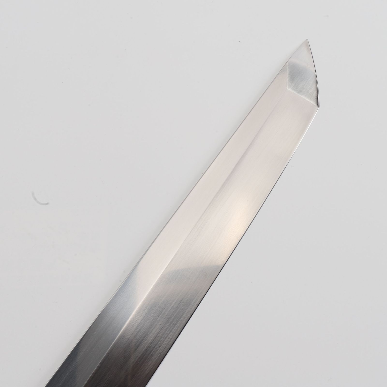 マグロ包丁 両刃包丁（刃渡700mm）本刃付け ヘアライン仕上げ 八角柄