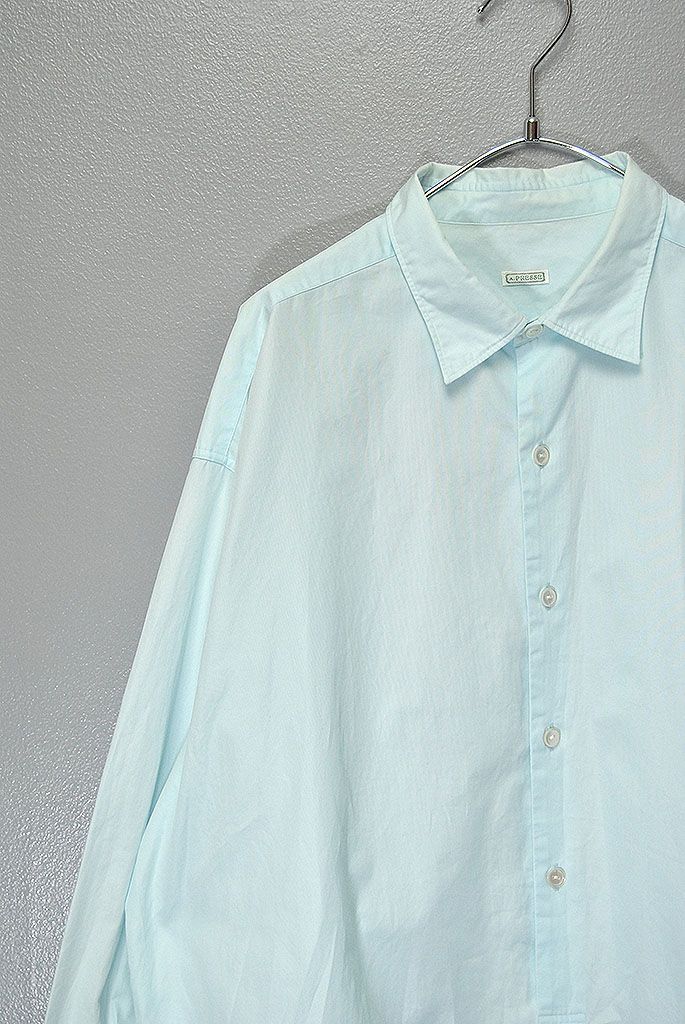 A.PRESSE Pullover Granpa Shirt アプレッセ プルオーバー グランパ シャツ ミント ブルー 2