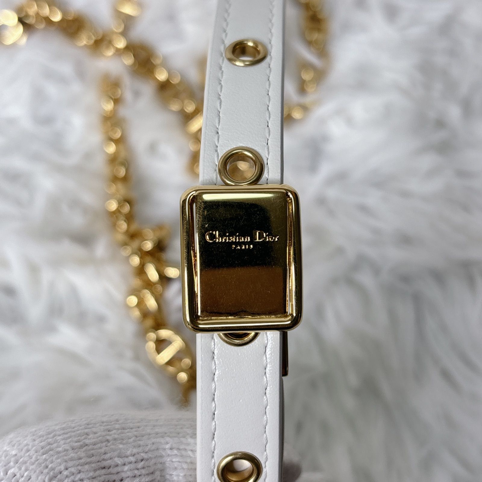 Christian Dior ディオール ホワイト ショルダーバッグ ボックスバッグ