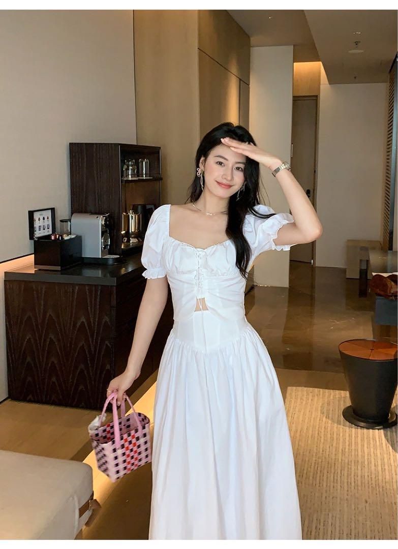 春の妖精ロングスカート ハイウエストドレープスカート