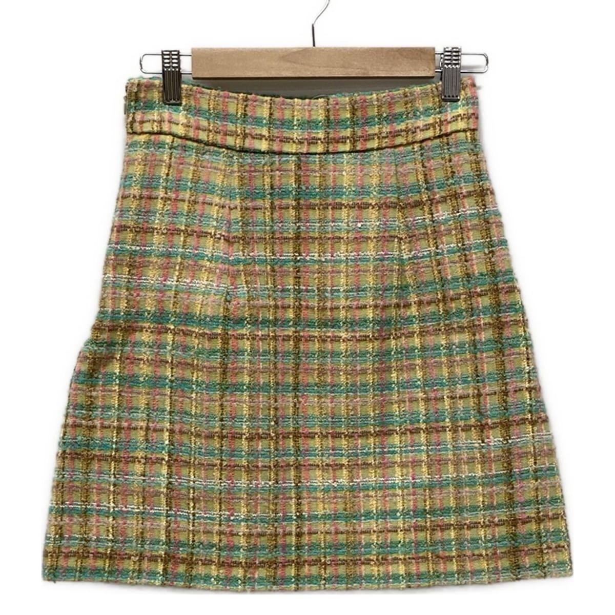 miumiu スカート　36 ミュウミュウ miumiu スカート サイズ36 S - ベージュ×黒×ゴールド