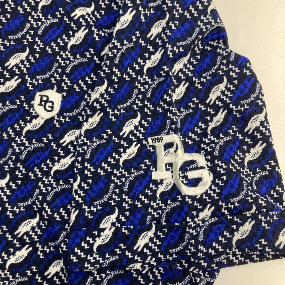 新品 パーリーゲイツ 半袖 シアサッカー ポロシャツ 4 M ネイビー 総柄 サイズ：4 PEARLY GATES パーリーゲイツ 半袖ポロシャツ シアサッカー