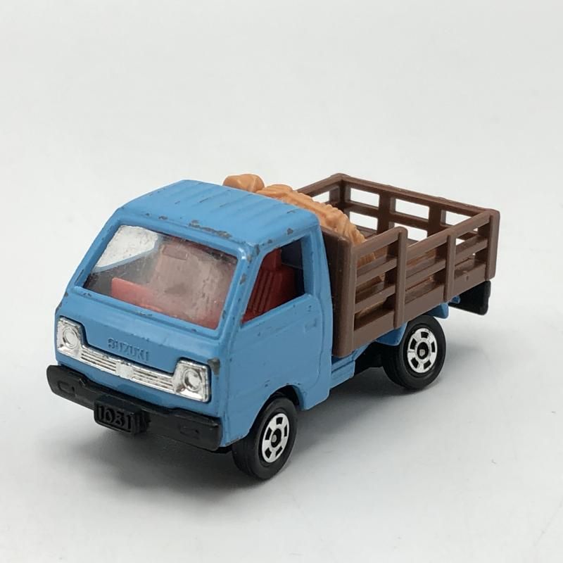 トミカ スズキ キャリィ 青 家畜運搬車 豚2頭つき 日本製 ルース 当時物 ミニカー トミカ スズキ キャリィ家畜運搬車 豚さん 当時物