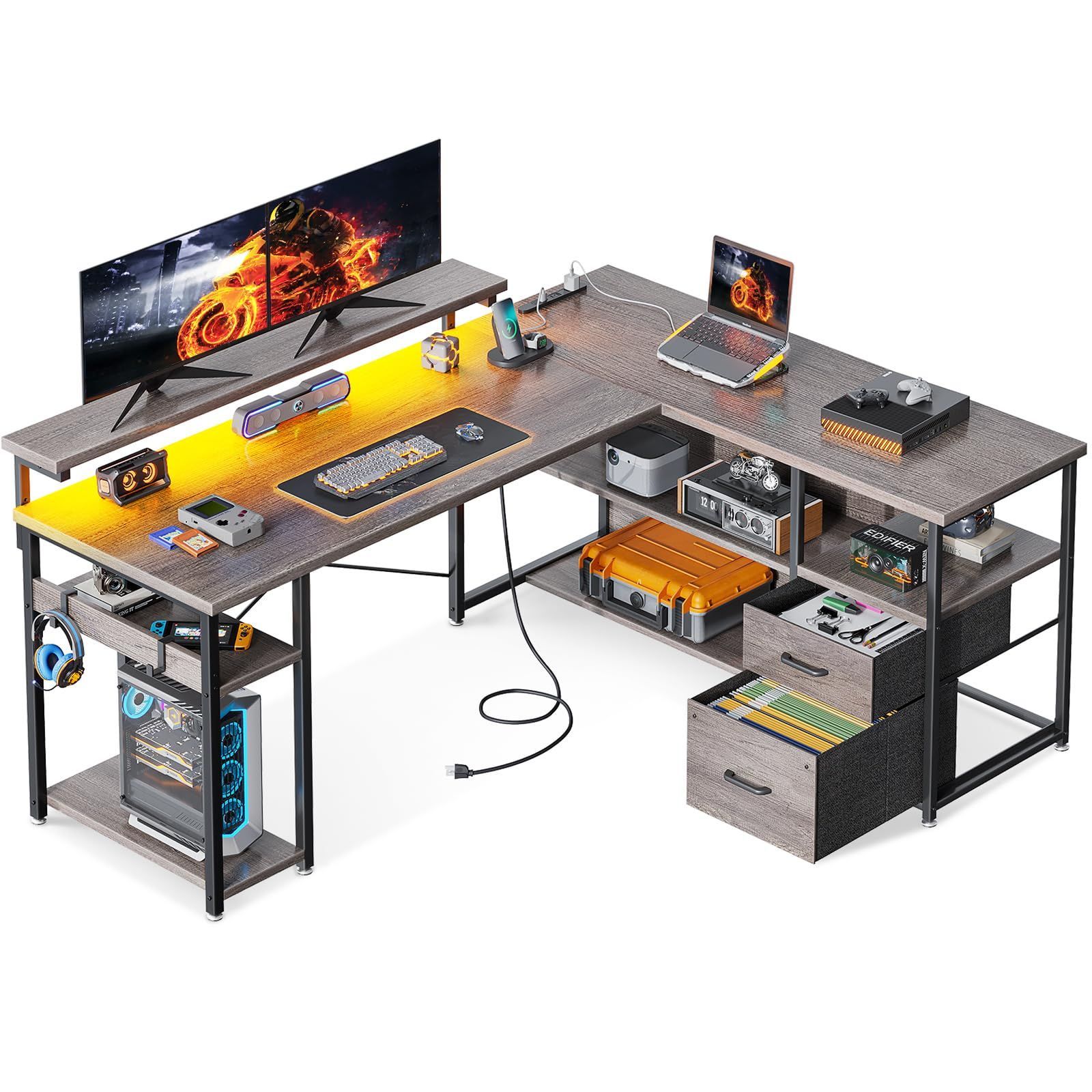 棚付き オフィスデスク