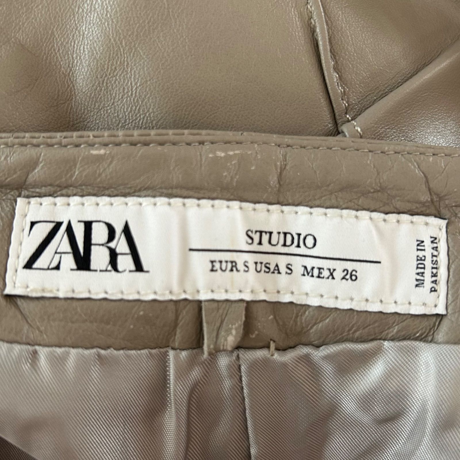 ザラ ZARA レザーパンツ シープレザー 羊革 本革 ベルテット - メルカリ