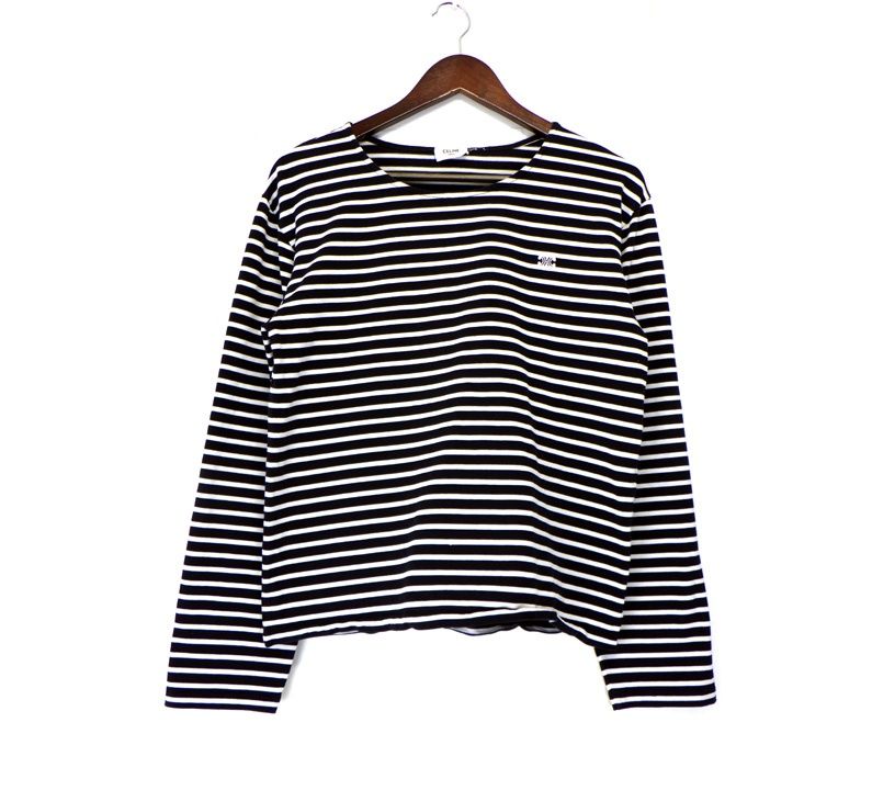セリーヌ CELINE 24SS 【 TRIOMPHE T-SHIRT IN STRIPED COTTON JERSEY  