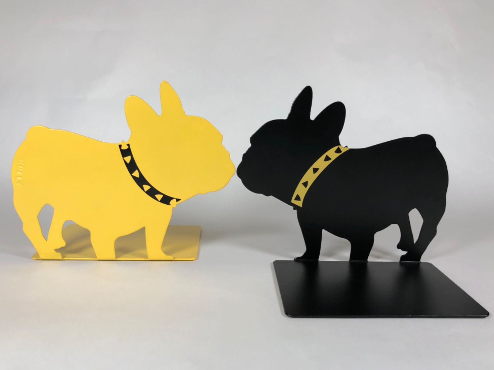 ブックエンド フレンチブルドッグ イエロー＆ブラック2個セット USED